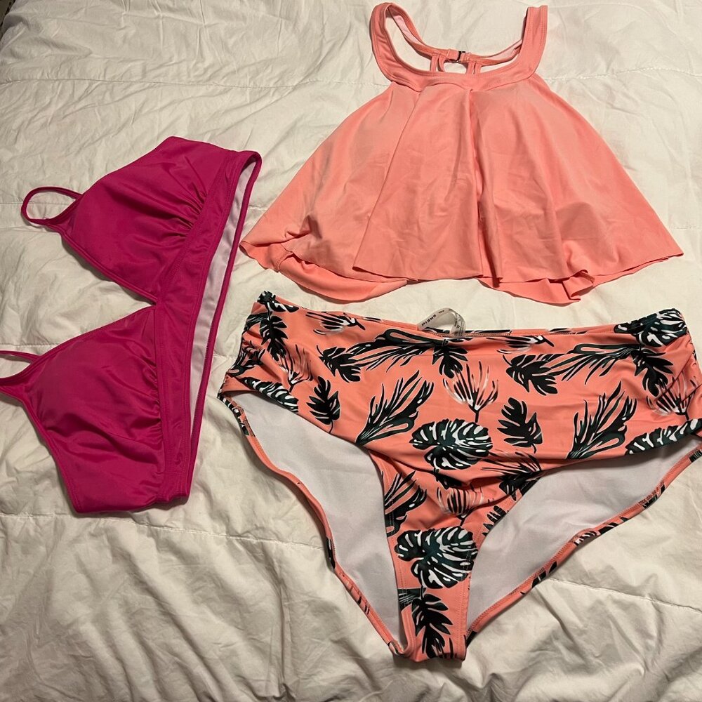 Set of 3: 4XL bikini tops, and 4XL bikini bottoms